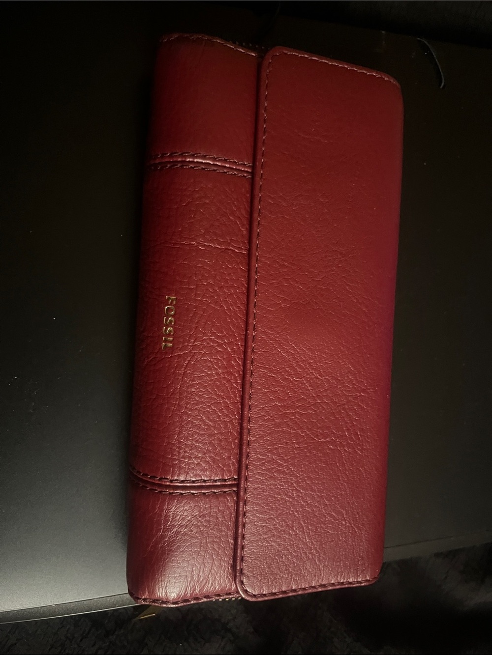 Fossil Women's Leather Wallet - Deep Red/ burgundy - Picture 6 of 9